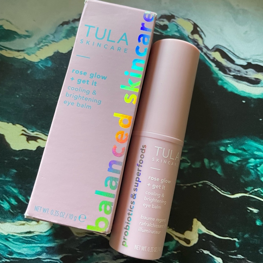 NIB Tula Skincare Rose Glow & Get It Cooling & Brightening Eye Balm